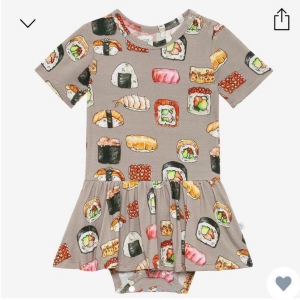 Posh Peanut Gray Sushi Print Dress